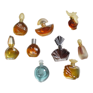 Vintage Miniature Designer Perfume Collection Bottles Lot Glass