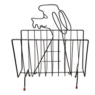 Vintage Newspaper Rack with Dogs Head, 1950s For Sale