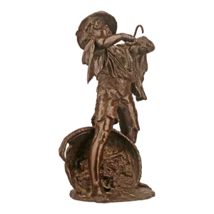 Late 19th Century French Patinated Bronze Sculpture of a Peasant/Shepherd Boy
