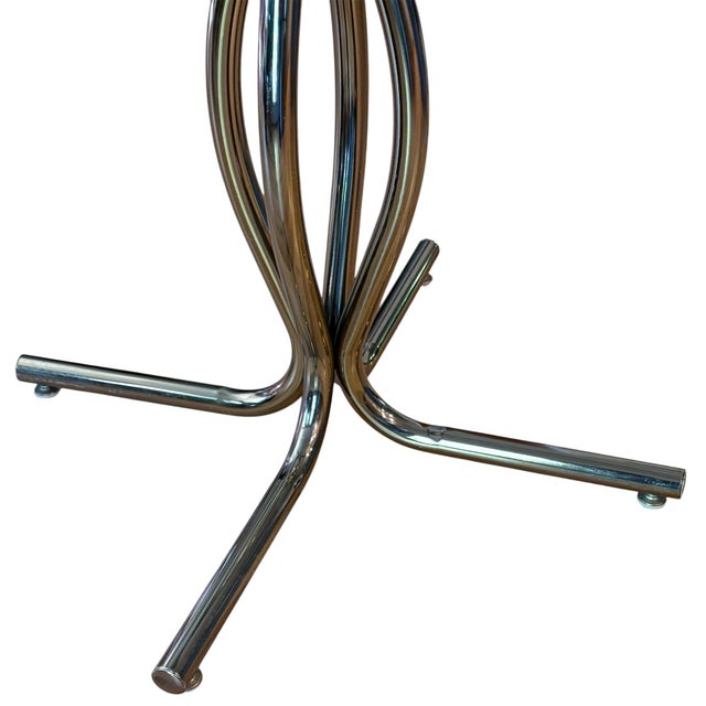 Mid-Century Modern 1970's Italian Crome Tube Table With Glass Top For Sale - Image 3 of 7