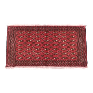 Late 20th Century Handwoven Turkoman Rug, Red Field for Entry -2' 2'' X 4' 7'' For Sale