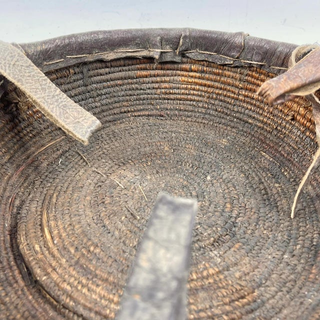 Early 20th Century Mesob Lidded Leather Wrapped Lunch Basket Ethiopia For Sale - Image 9 of 9