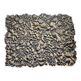 Vintage Indian Hand-Carved Wooden Block Stamp, Art Decor For Sale