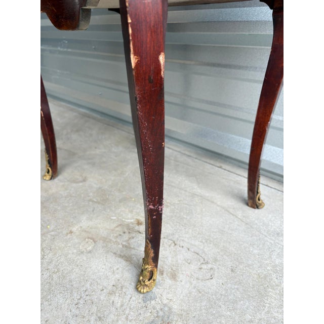 Antique French Louis XV-Style Marble Top Side Table For Sale - Image 10 of 10