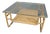 Mid-Century Pencil Split Reed and Rattan Coffee Table with Iron Frame and Glass Top For Sale