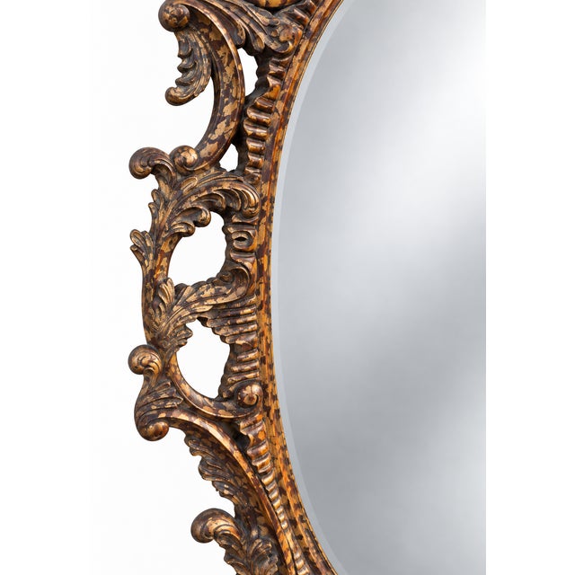 1980s LaBarge Chinese Chippendale Style Gilded Faux Tortoise Mirror - 74 Inches For Sale - Image 5 of 10