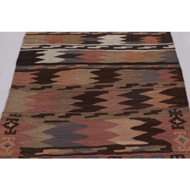 Rug & Kilim Vintage Persian Kilim Runner, Tribal Rug With Playful Chevrons - Rug & Kilim For Sale - Image 4 of 8