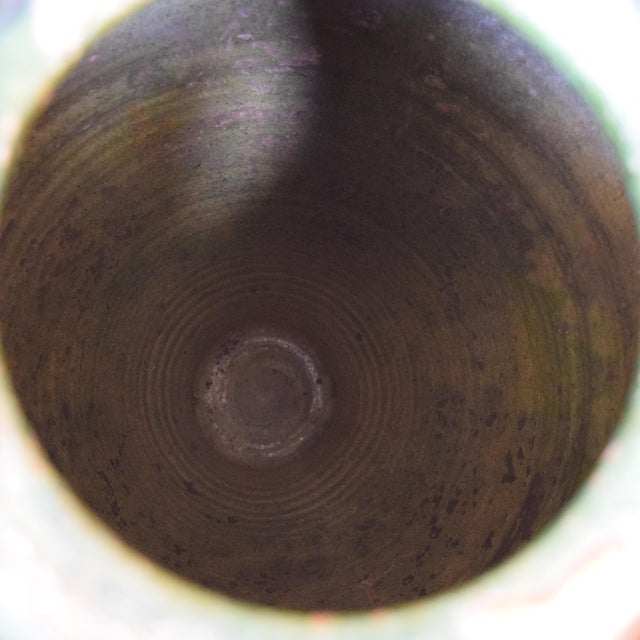 Ceramic Antique Turkish Terracotta Olive Jar Vase - Pottery Clay Pot Glazed Top For Sale - Image 7 of 7