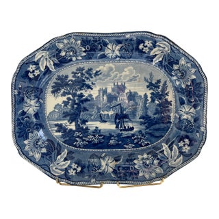 Rare Rippon Yorkshire Ceramic Blue & White Platter, Circa 1830s For Sale