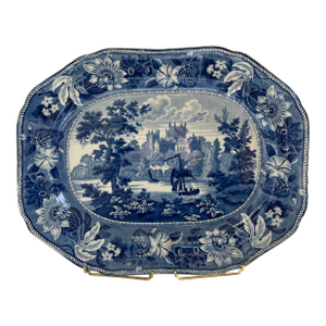 Rare Rippon Yorkshire Ceramic Blue & White Platter, Circa 1830s