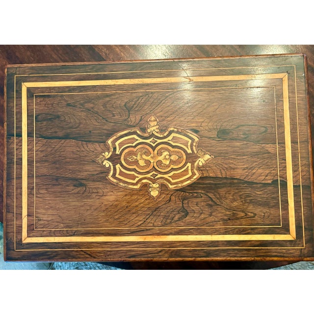 Brown 19th Century Large Victorian Inlaid Writing Box For Sale - Image 8 of 10