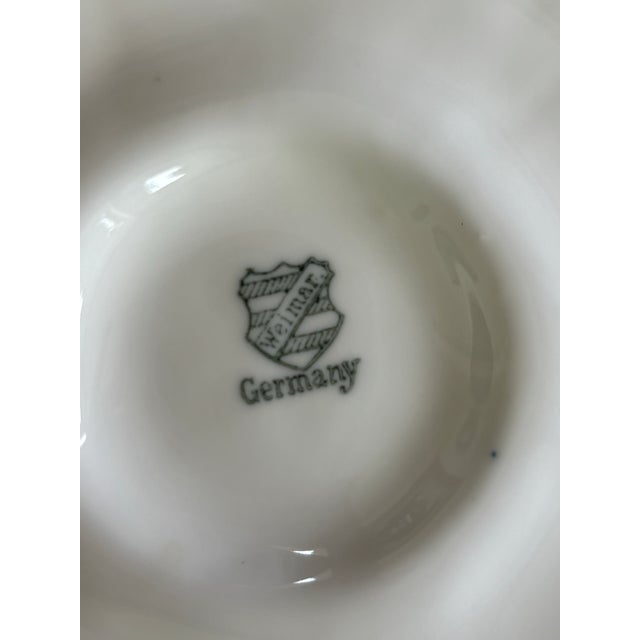 1950s Hand-Painted Weimar Germany Blue & White Oyster Plates | Complete Matched Grandmillenial Collection - Set of 12 For Sale - Image 10 of 12