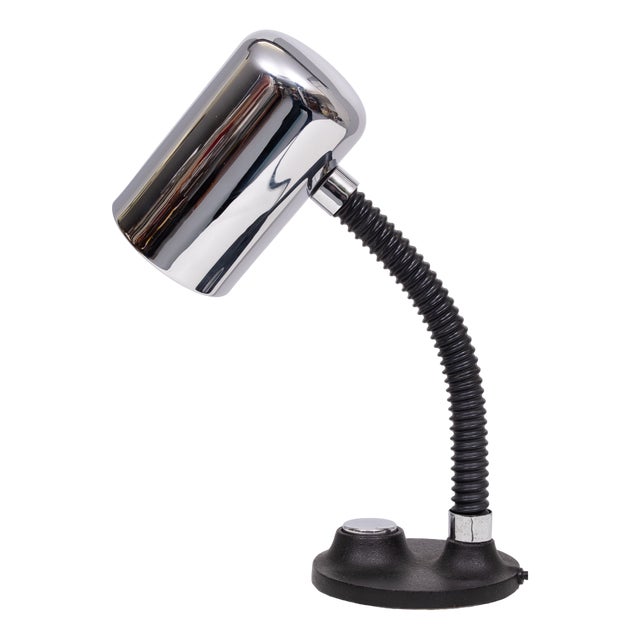 Vintage Chrome Goose Neck Table Lamp from Hillebrand Lighting, 1970s For Sale