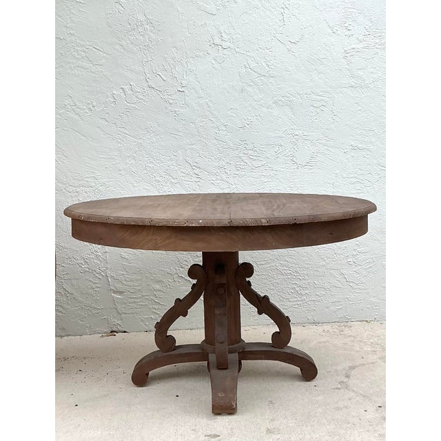 Rustic Vintage Boho Primitive Center Hall Table For Sale - Image 3 of 9