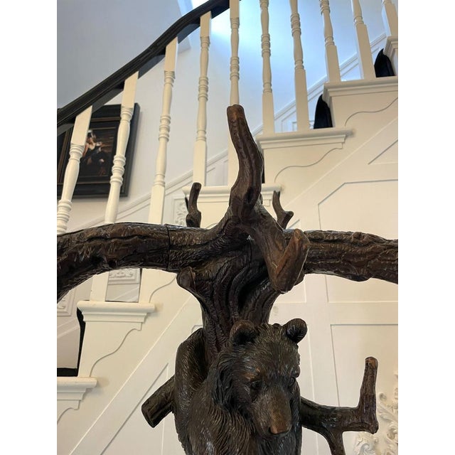 Antique Black Forest Bear Oak Tree Hall Stand, 1860s For Sale - Image 12 of 17
