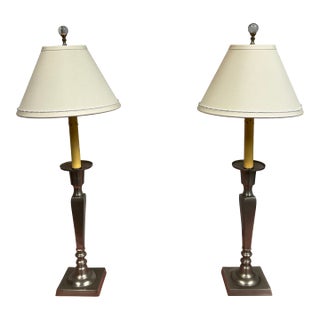 San Francisco Design Center Candlestick Table Lamps, Pair For Sale