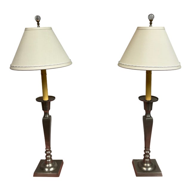 San Francisco Design Center Candlestick Table Lamps, Pair For Sale