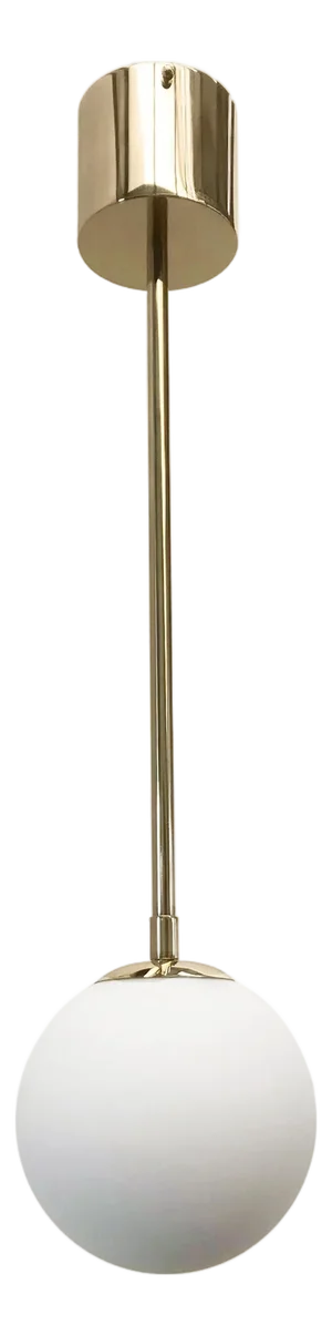 Uno Polished Brass Matte White Globe Pendant by Fabio LTD