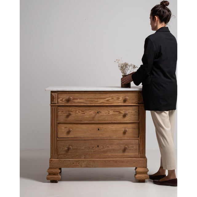 19th Century Provincial Chest Of Drawers With Marble Top For Sale - Image 16 of 18