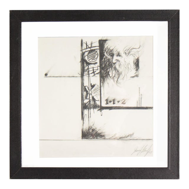 1969 Charcoal Drawing by James L. Bruch For Sale