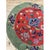 Art Deco 1920s Antique Red Floral Green Border Chinese Knotted Art Deco Wool Round Rug For Sale - Image 3 of 5