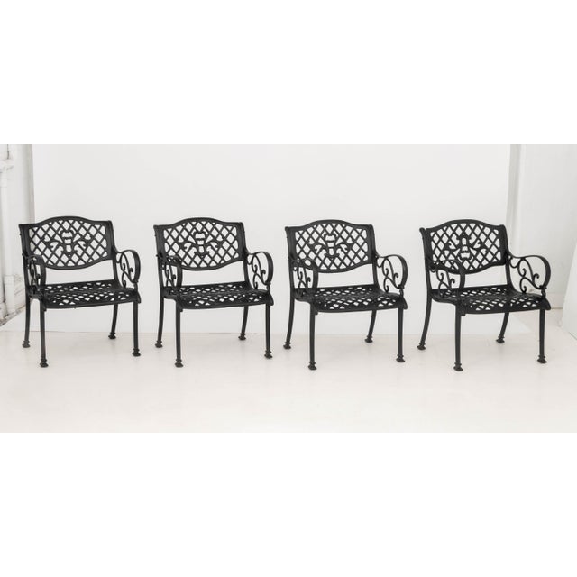 Black American Cast Metal Patio Furniture Set, 5 Pieces For Sale - Image 8 of 15