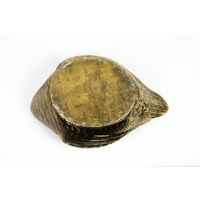 Hollywood Regency Gilt Metal Duck-Shaped Ice Bucket with Hinged Lid and White Lacquered Compartment by Mauro Manetti, 1970s For Sale - Image 16 of 18