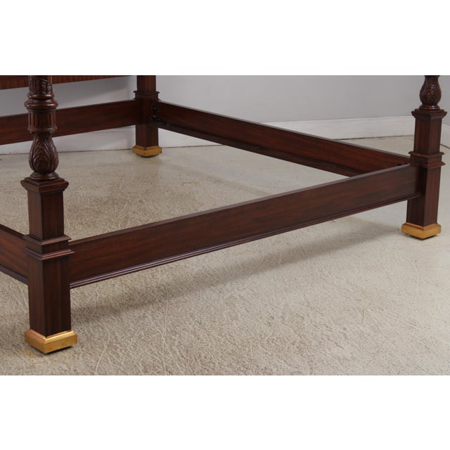 Maitland Smith George III Style King Size Mahogany Tester Canopy Bed For Sale - Image 15 of 18