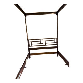 Baker Furniture "Far East" Canopy Bed, Mahogany, Queen Size, Vintage For Sale