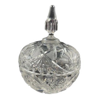 Early 20th Century Cut Crystal Covered Candy Dish For Sale