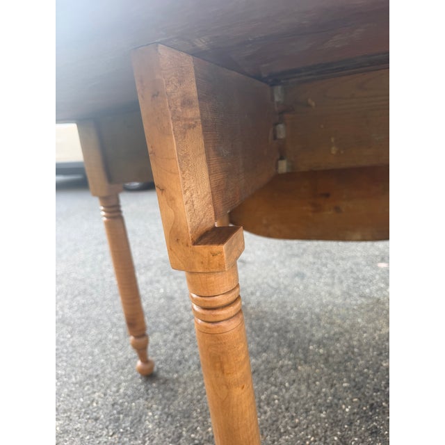 Antique Oak Gate Leg Drop Leaf Dining Table With Drawer For Sale - Image 13 of 16