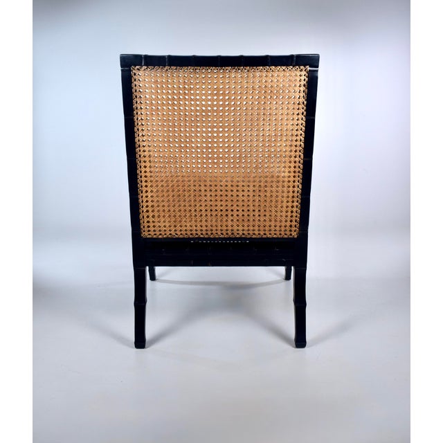 Black Hickory Chair Double-Caned Faux Bamboo Beaufort Armchair For Sale - Image 8 of 14