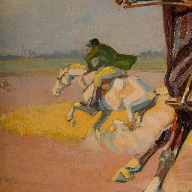 István Csengery (Budapest, B. 1887 - D. 1946) Polo Match Impressionist Oil Painting C 1921 For Sale In Philadelphia - Image 6 of 11