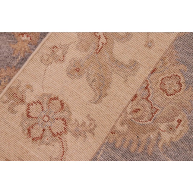 Beige 1990s Shabby Chic Ziegler Grey Beige Hand-Knotted Wool Rug - 5'8'' X 9'0'' For Sale - Image 8 of 8