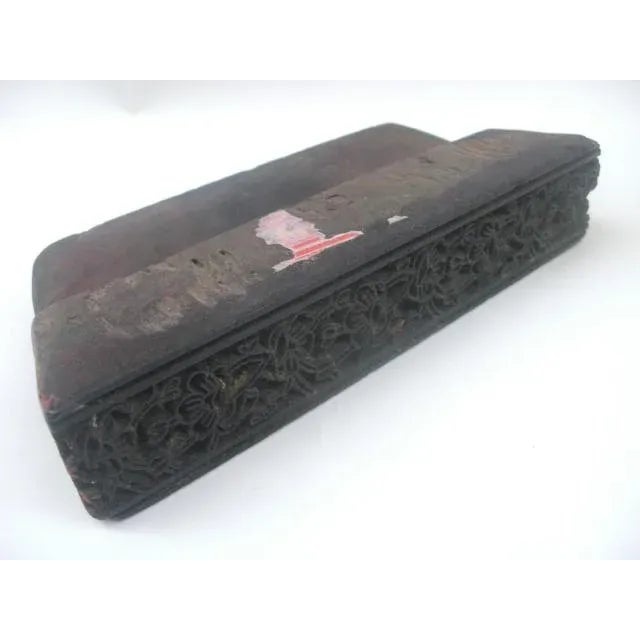 Coffee Mid 20th Century Indian Wooden Print Block For Sale - Image 8 of 8