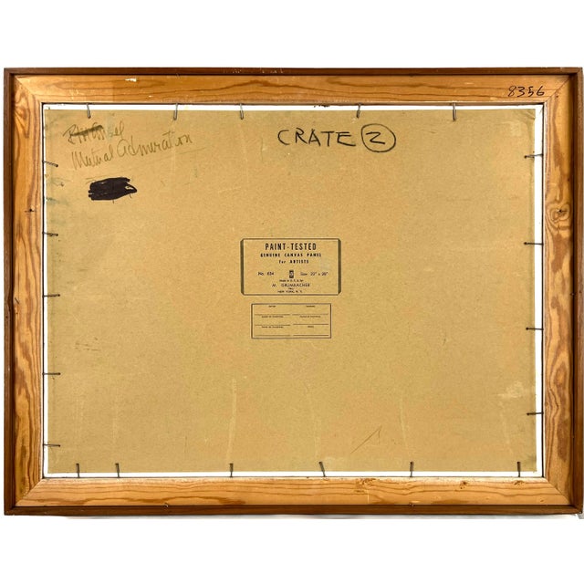 "Mutual Admiration" Flower Mid-Century Modern Oil Painting Monterey Artist by Rose Marie Ansel For Sale In Monterey, CA - Image 6 of 6