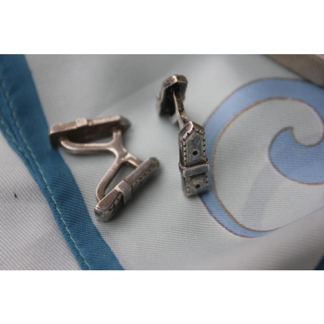 Vintage Silver Cufflinks in Original Box from Hermes For Sale - Image 9 of 18