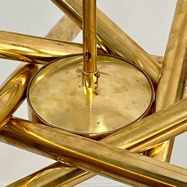 Mid-Century Modern Large Mid-Century Modern Italian Brass Pendant Lamp, 1960s For Sale - Image 3 of 5