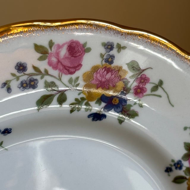 Vintage English Bone China Decorative Dessert Plate For Sale In Baltimore - Image 6 of 13