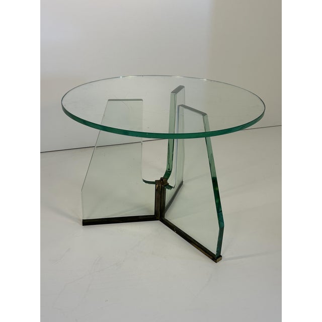 Vintage Glass Coffee Table in the style of Gio Ponti, 1930s, in Very Good conditions. Designed 1920 to 1949