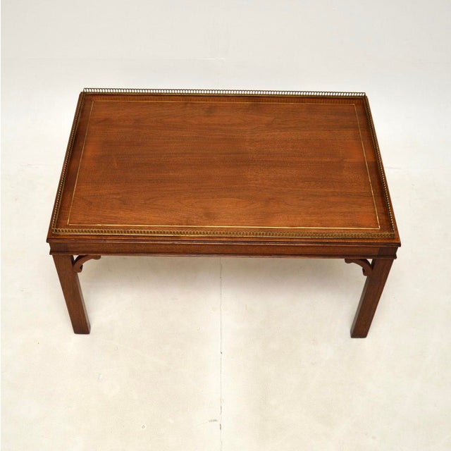 Antique Chippendale Brass Coffee Table, 1930s For Sale - Image 4 of 7