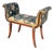 Antique Bench or Settee With Flower Print Upholstery and Mahagony Frame For Sale