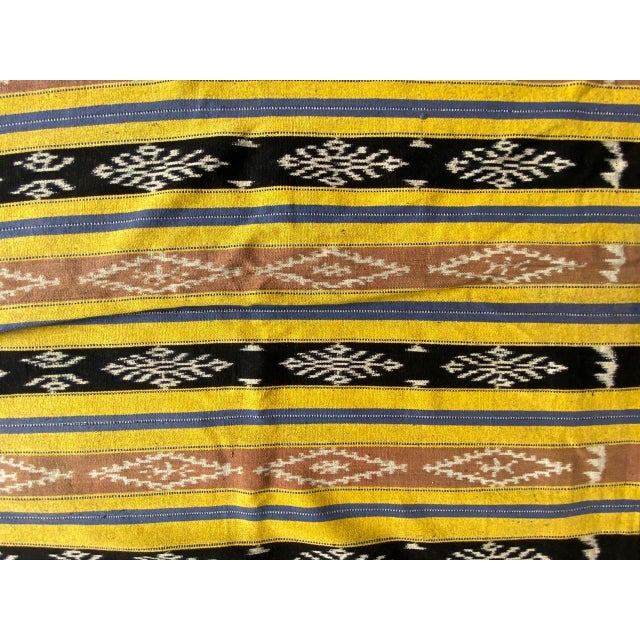 Mid 20th Century Antique Ikat Backed in Suede For Sale - Image 5 of 18