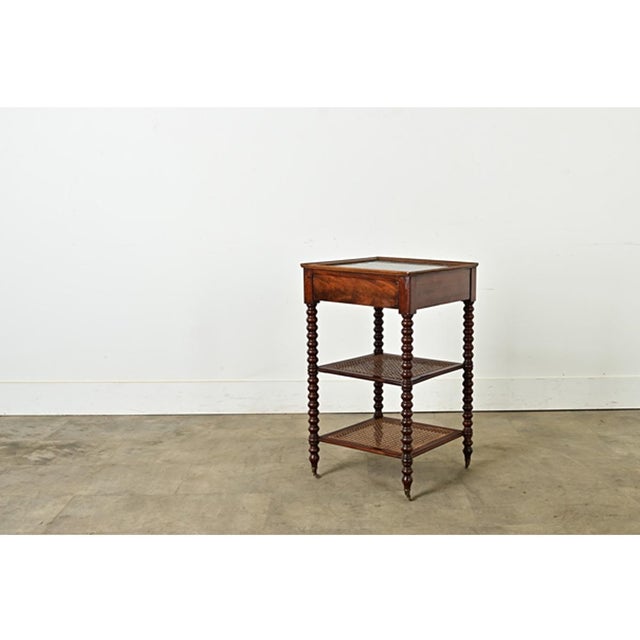 French French 19th Century Walnut and Marble Etagere-Side Table For Sale - Image 3 of 12