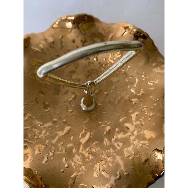 Gold Ruffled Edge Gold Ceramic Candy Dish For Sale - Image 8 of 12