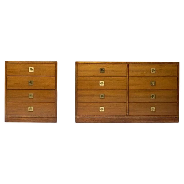 Chest of Drawers Set in Walnut, 1965, Set of 2 For Sale