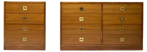 Chest of Drawers Set in Walnut, 1965, Set of 2