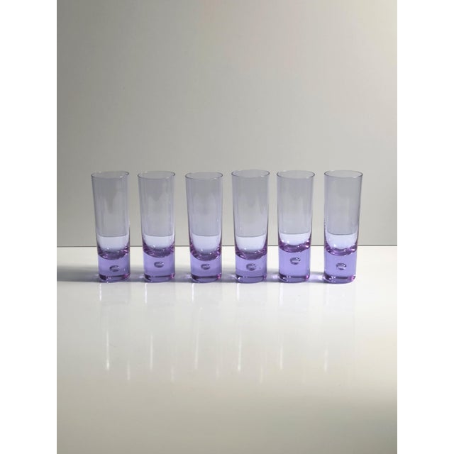 Glass Alexandrite Longdrink Glasses by Sergio Asti for Arnolfo di Cambio, 1970s, Set of 6 For Sale - Image 7 of 7