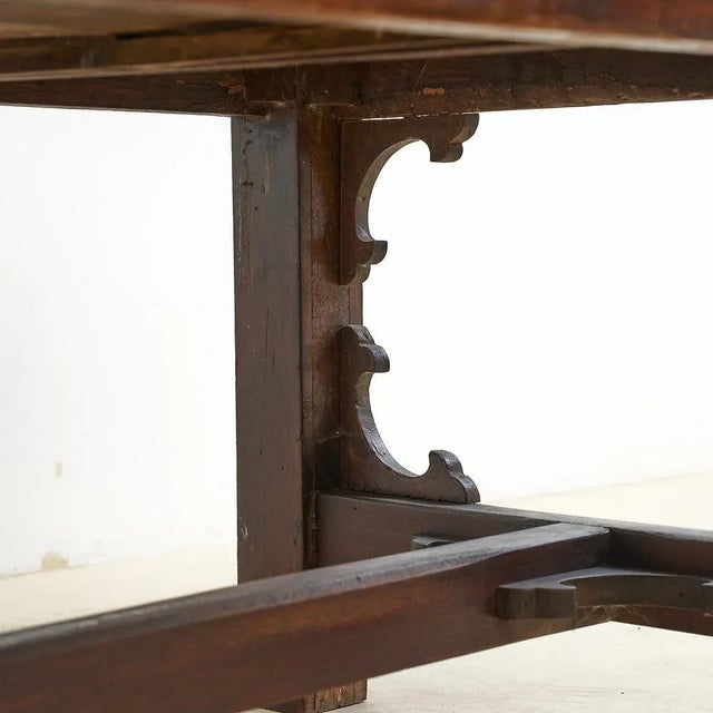 Brown Vintage Brown Walnut Table For Sale - Image 8 of 10