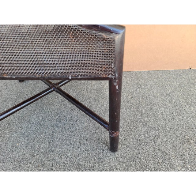 Brown Barbara Barry for McGUIRE Double Caned Rattan Dining Desk Arm Chair For Sale - Image 8 of 11